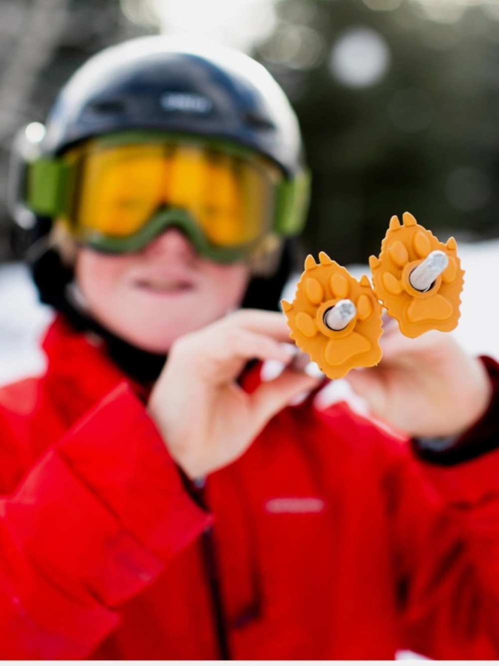 Stoke Tracks Fox Paw Ski Pole Baskets - Amber